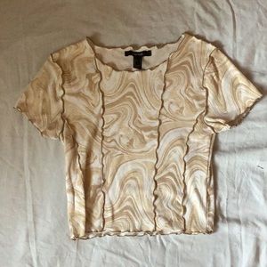 Forever 21 Beige spiraled crop top
